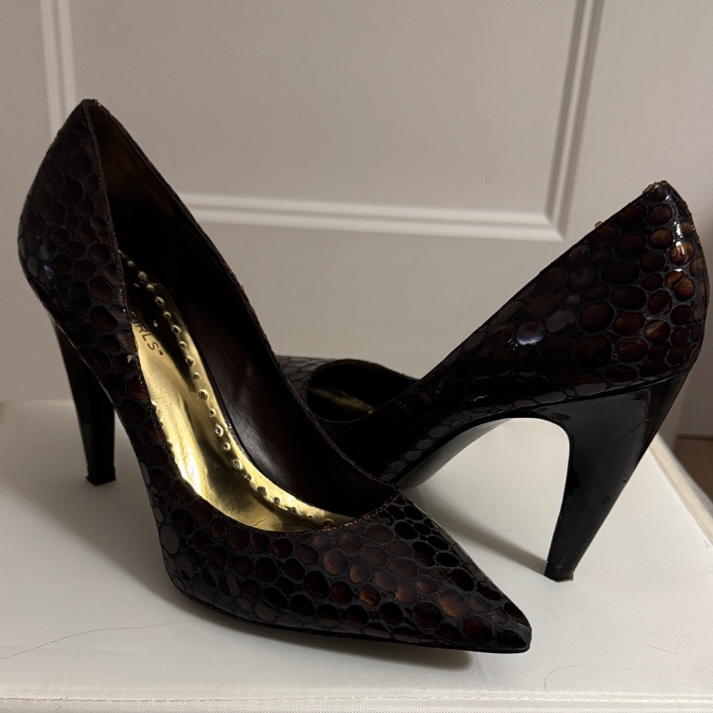 BCBG Dark Brown Textured Heels